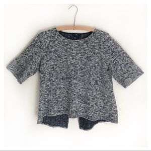 Forever 21 Grey Open-Back Crop Sweater